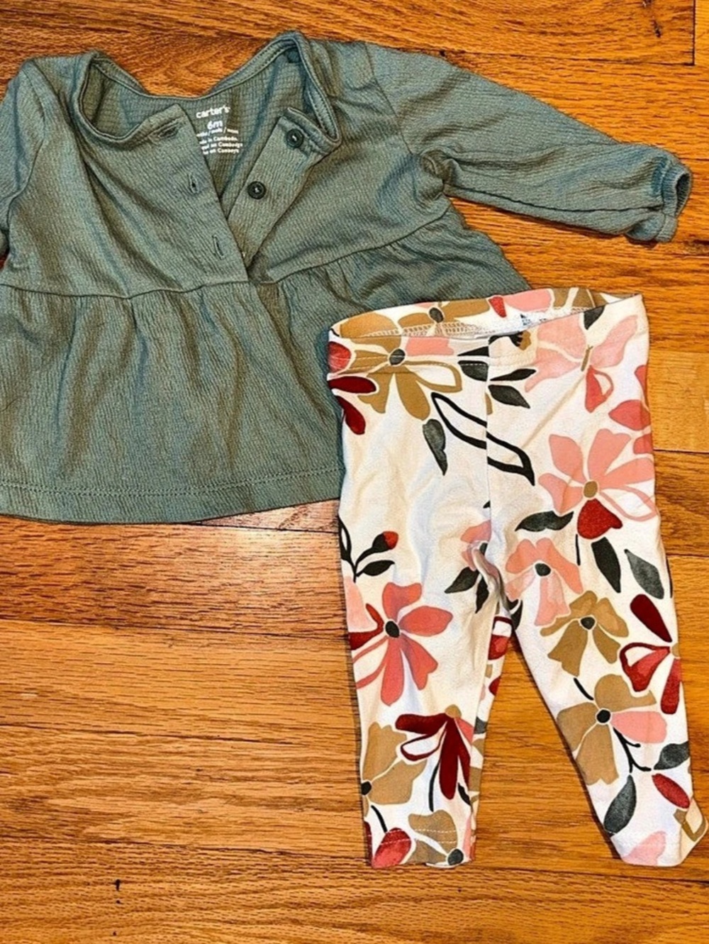 Carter's 2-Piece Peplum Top & Floral Legging Set 6M